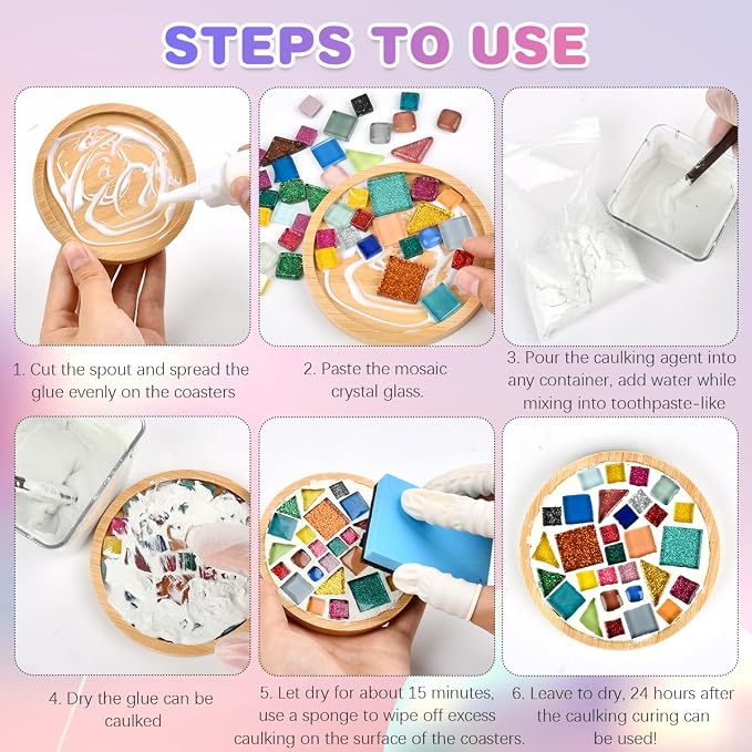 FOCCTS 6 Sets DIY Mosaic Coaster Kit - Image 3