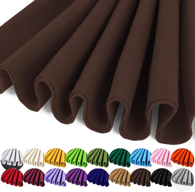 IONTACH 36" X 36" Brown Soft Felt Fabric 1.6mm Thick | Felt Sheets by IONTACH