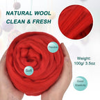 uxcell Needle Felting Wool, 3.5 Oz Nature Fibre Wool Yarn Roving - Image 2