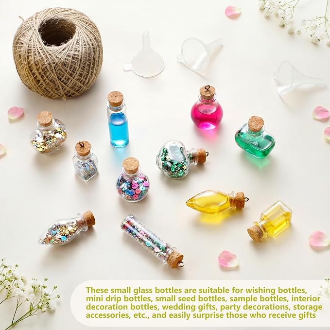 Geiserailie 50 Pieces Small Tiny Plastic Spell Jars Bottle - Image 2
