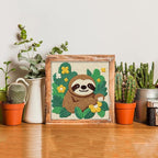 Doodlream Cartoon Sloth Leaves DIY Punch Needle Embroidery Kit - Image 6