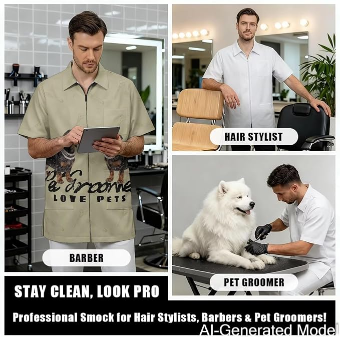 Professional Grooming Smock Unisex, Water Resistant Anti-Static | Hairdresser - Image 4