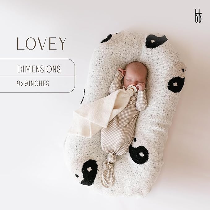 Forever French Baby | Lovey | Pacifier Holder | Lovey Baby Gifts | Boy & Girl | Ideal for Age 0 Months & Up | Microfiber Feather Yarn (Black & White Checkerboard)