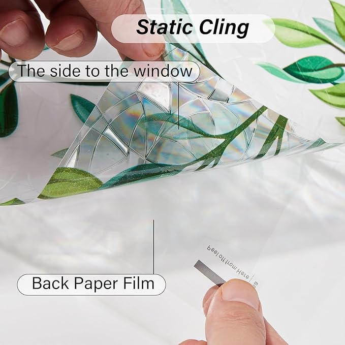 Ranzdn Window Privacy Film, Stained Glass, Static Cling, 35.4" x 157.4" | No - Image 6