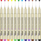 Muchcute 01 Micro Fineliner Drawing Art Pens: 12 Colors 0.25mm Extra Fine Point by Muchcute