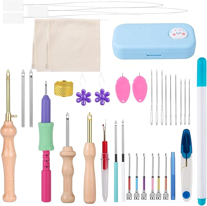 Adjustable Punch Needle Kit for Adults Beginners, 2.2mm/2.5mm/3.5mm/5mm Punch by Unknown