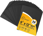 CALPALMY 24-Pack Black EVA Foam Sheets 9"x12" 4mm Thick High-Density 85 kg/m³ by CalPalmy