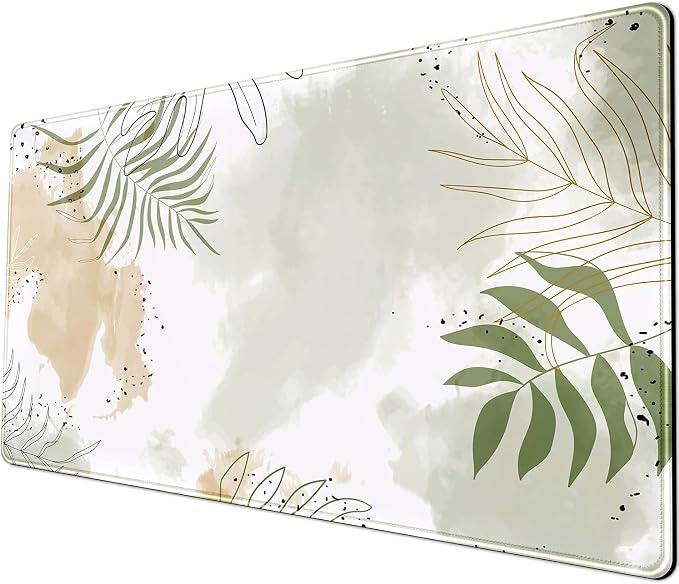 Keyboard mat Kawaii Mousepad Matcha Green Plant Abstract Accessories Desk pad by YKJWW