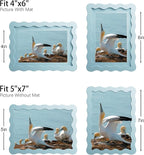 5x7 Picture Frame with Mat for 4x6, Wavy Edge Wooden Real Glass Photo Frame for - Image 4