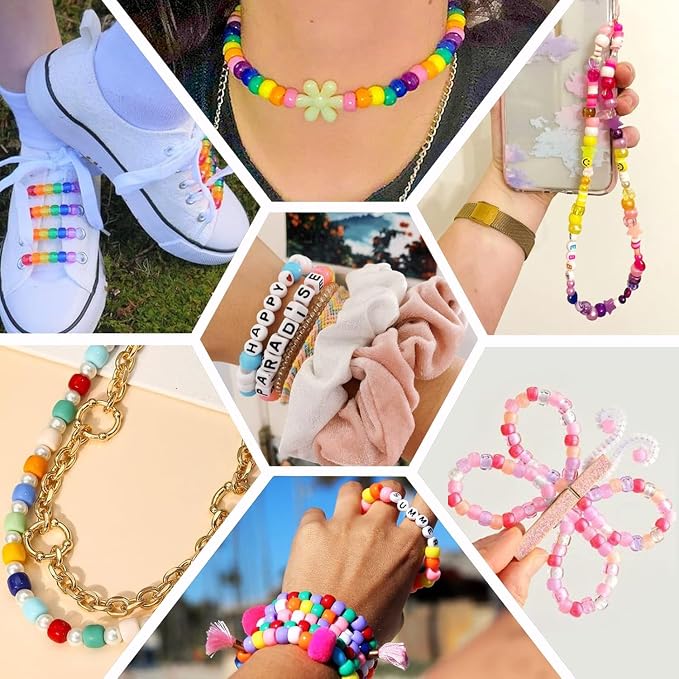 LIS HEGENSA 1300 Pcs DIY Childrens Crafts Beads Friendship Bracelet Kit - Image 7