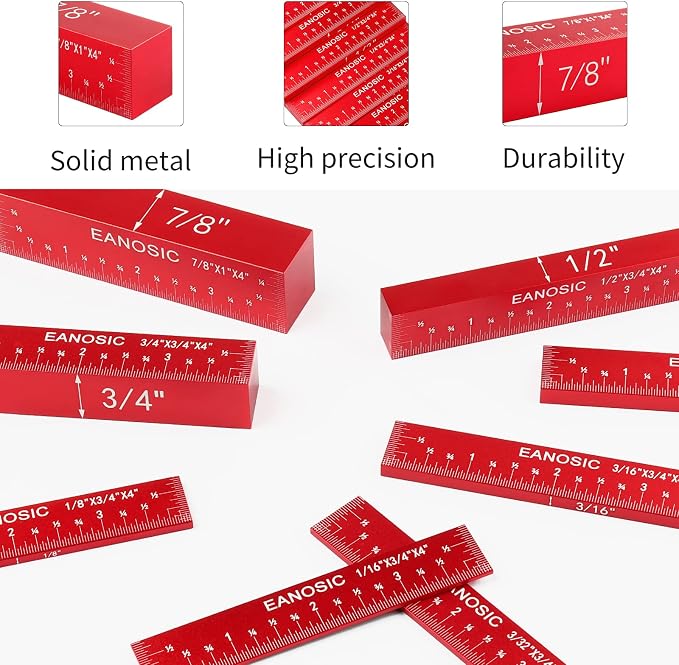 EANOSIC Setup Blocks Height Gauge Set, Bars Include Laser Engraved Size Markings - Image 2