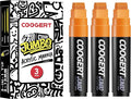 Coogert 3Pcs Orange Jumbo Poster Markers, 15MM Thick Permanent Acrylic Graffiti by CoogertPaintPens
