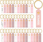 Wavyknot 100 Pcs PU Leather Keychain Blanks Bulk Laser Engraving Blanks by Wavyknot