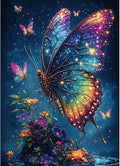 Mew Galaxy Butterfly with Flowers Diamond Painting Kits by Unknown