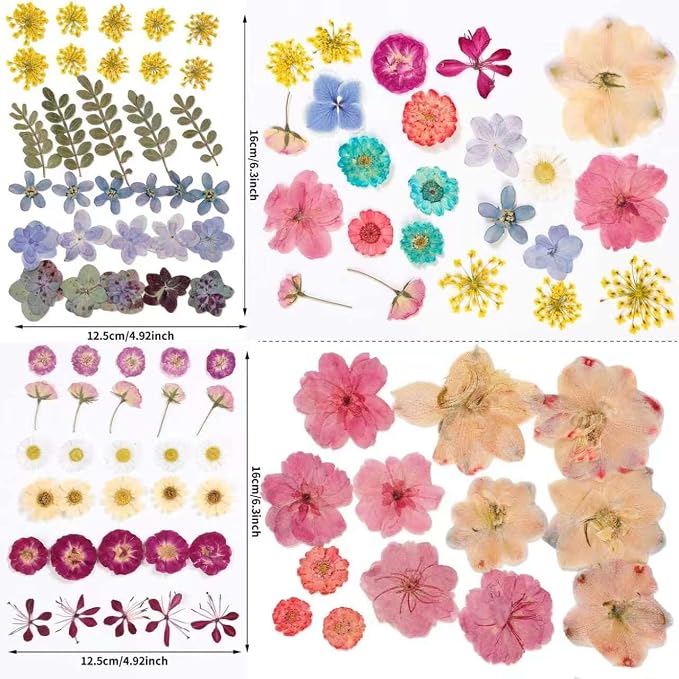 86pcs Pressed Flowers for Resin, Dried Flowers and Dry Leaves for Scrapbooking - Image 2