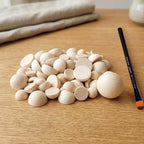 12/15/20mm Natural Unfinished Wood Beads Half Wooden Beads - Image 3