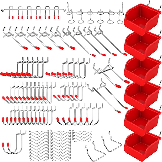 Ultimate 121-Piece Pegboard Hooks Set, Pegboard Accessories by SEDY