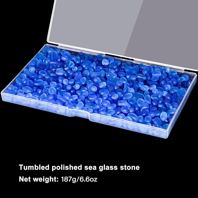 QEQEKAKA Sea Glass Stones for Crafts About 0.5LB Glass Pebbles Gemstones Bulk - Image 5