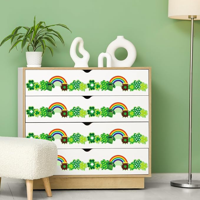 FYSUIMU 65.6 Ft St. Patrick's Day Bulletin Board Borders Green Shamrock Clover - Image 5