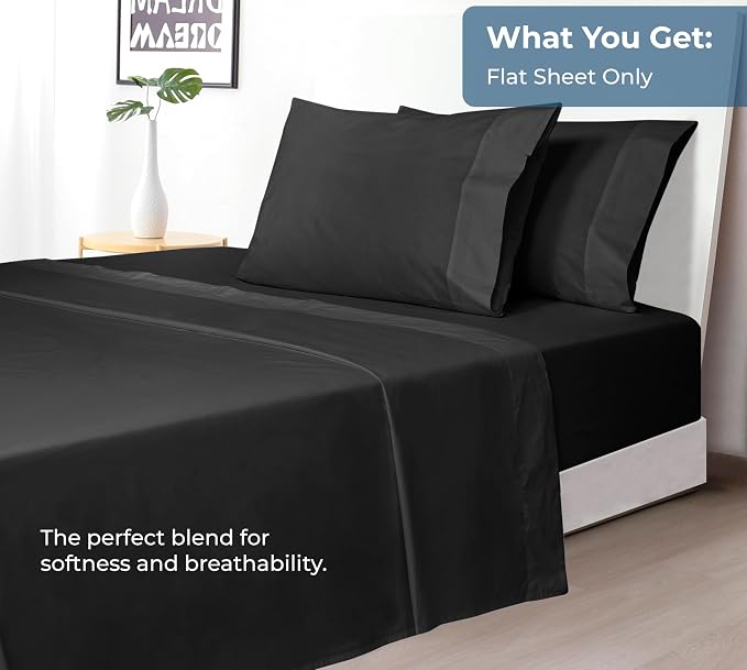 Royale Linens 100% Organic Cotton Full Flat Sheet Only - Image 5