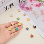UAMOKANG 8pcs Mixed Color Enamel Round Charms - Image 4