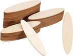 PATIKIL 80x20x1.7mm Wood Pieces, 60 Pack Unfinished Oval Wood Shapes Blank by PATIKIL