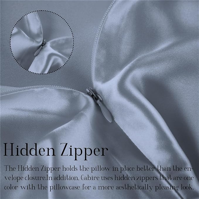 Gabire Mulberry Silk Pillowcases Set of 2, Both Sides Real Silk Pillow Covers - Image 4