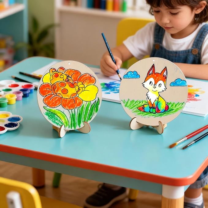 10PCS Wooden Crafts to Paint - Image 5