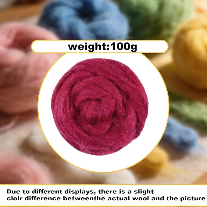Wool Roving-3.5oz Needle Felting Wool, Soft Multi-Color Wool Fiber, Perfect - Image 2