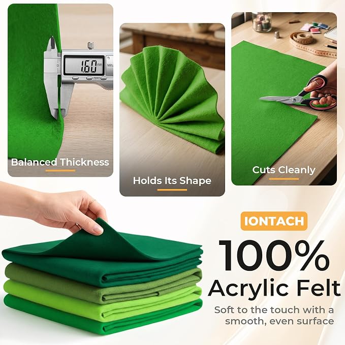 IONTACH 9" X 36" Soft Felt Sheets 1.6mm Thick | Acrylic Felt Fabric - Image 3