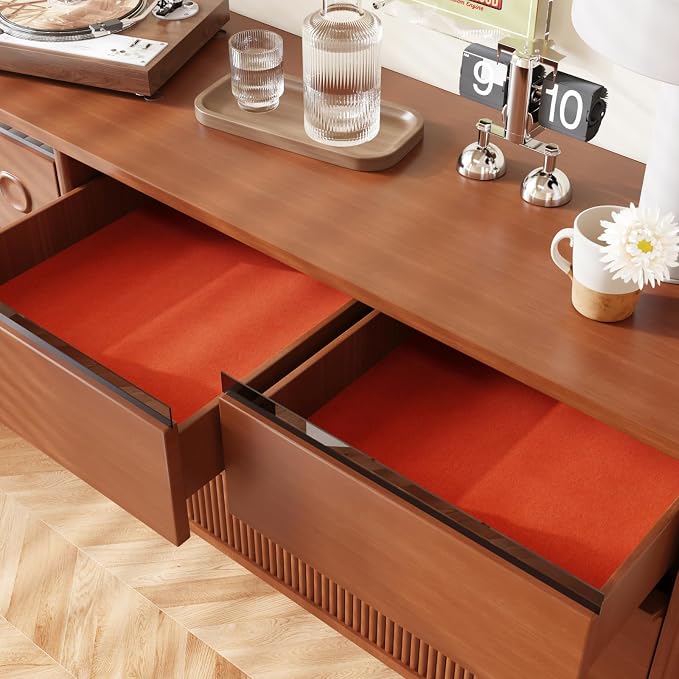 CRE8TIVE Hot Orange Felt Drawer Liners Self Adhesive Velvet Flocking Liner - Image 2