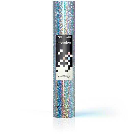 VViViD Mosaic+ Silver Holographic Glitter 1ft x 5ft Crafting Vinyl Crinkle-Free - Image 2