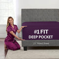 Twin Deep Pocket Fitted Sheet 21' Twin Size Perfectly Fits 17'23' Mattresses & by DeaLuxeBedding
