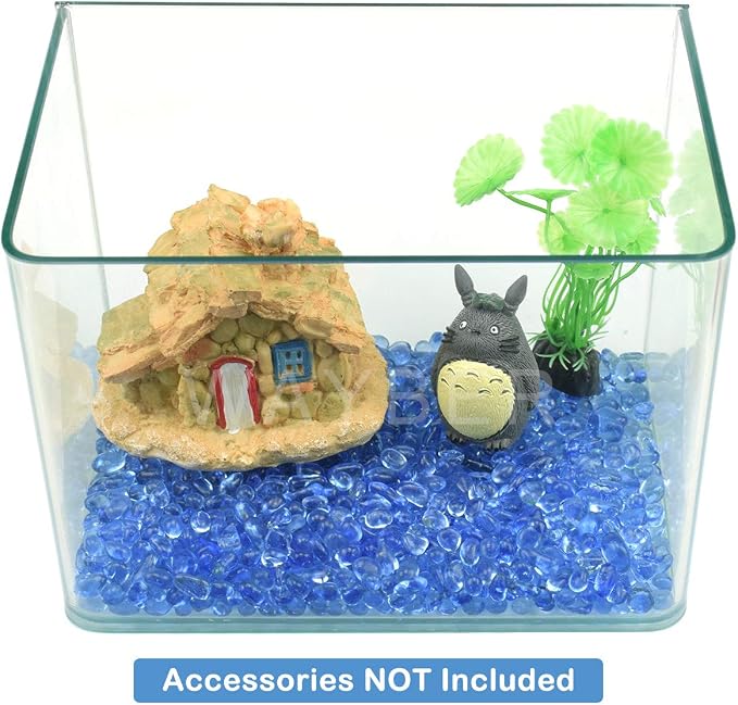 WAYBER Glass Stones, 1Lb/460g Irregular Sea Glass Pebbles Non-Toxic Artificial - Image 3