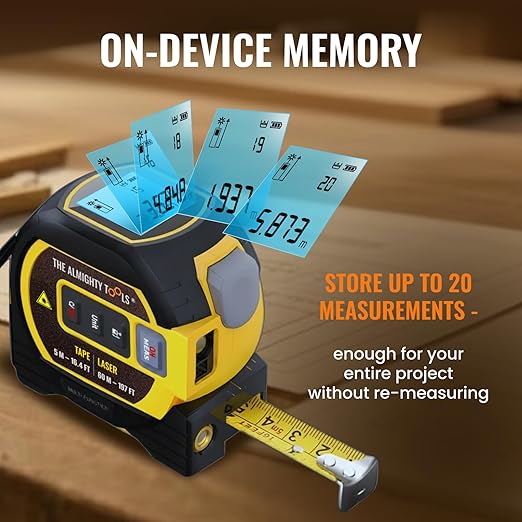 The Almighty Ruler Laser Tape Measure | Laser Distance Measurer, Heavy-Duty Tool - Image 3