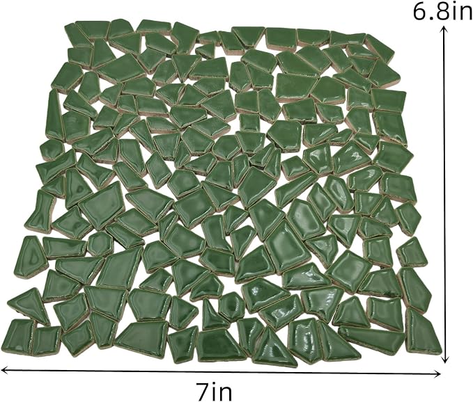 200g Ceramic Mosaic Tiles for Crafts, Irregular Stained Ceramic 0.2"x0.8" - Image 4