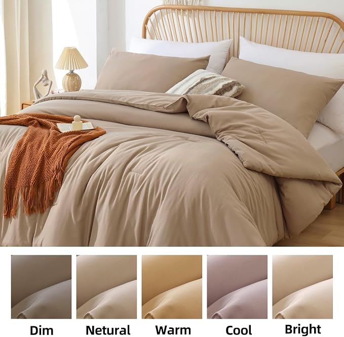 ROSGONIA Oversized Queen Comforter Taupe Brown - Image 7