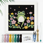 Doodlream Frog Dancing DIY Punch Needle Embroidery Kit by Doodlream