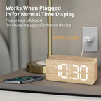 uscce Wooden Digital Alarm Clocks - Image 3