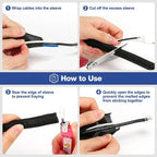 JOTO 10 Feet Cable Management Sleeve -Black | Cord Organizer System - Image 3