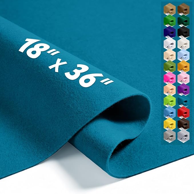 Turquoise 18" X 36" Felt Fabric Sheet by Luceinvita