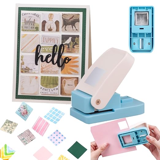 BAOFALI 2Pcs/Set Stamp Puncher 1 Inch Square Hole Punch & 1 Inch Square Postage - Image 5