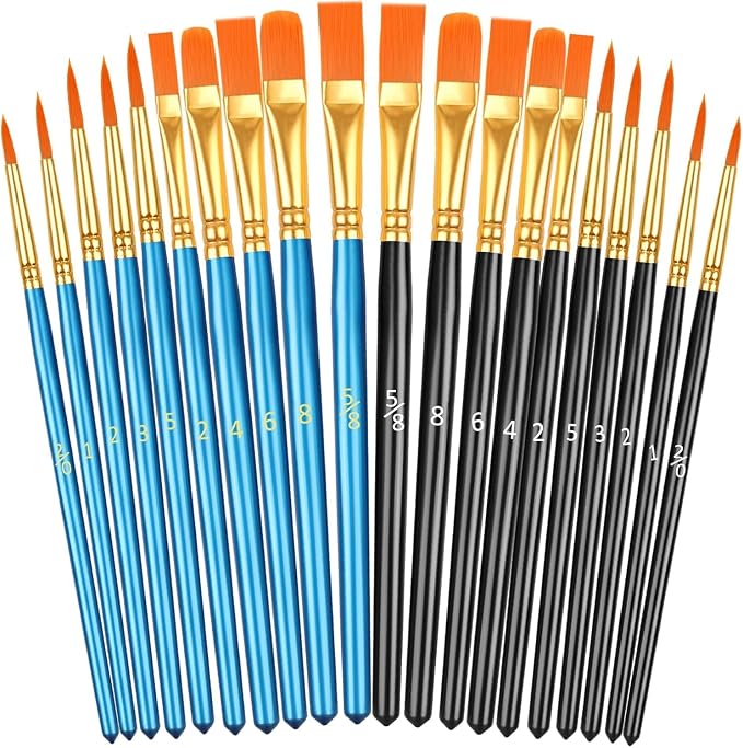 20 Pcs Paint Brushes, Acrylic Painting Brush Set, Watercolor Brushes, Acrylic by Phinus