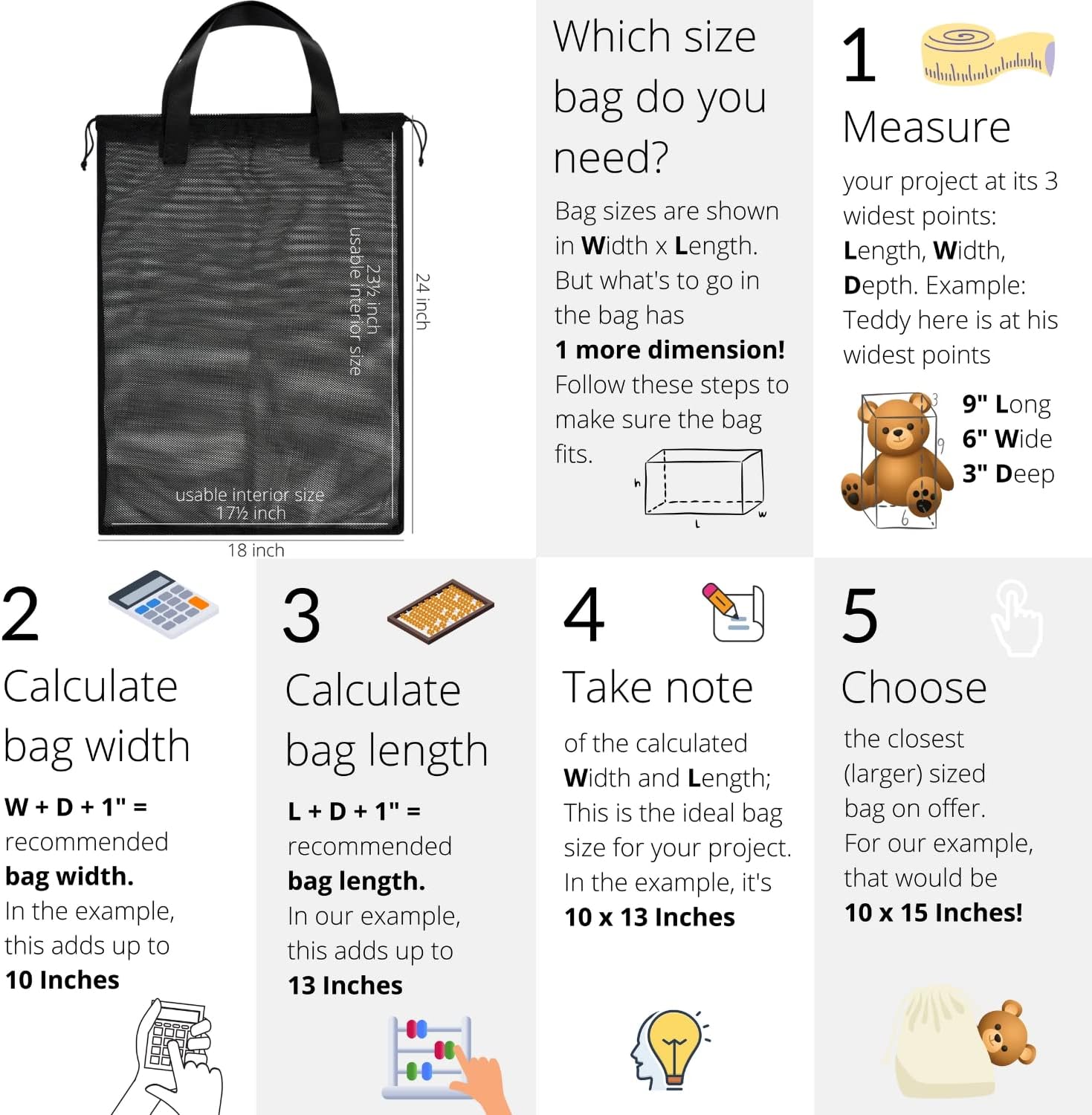 Mesh Laundry Bags with Handles & Double Drawstring Closure – Heavy Duty, Breathable 18 x 24 Inch Nylon for Dorm & Travel – Set of 2