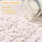 Pearl Beads for Craft, Anezus 2000pcs Ivory Faux Fake Pearls, 4 MM Small Sew on - Image 5