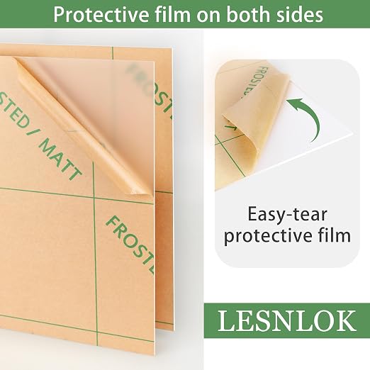 Lesnlok 12 x 12 Frosted Acrylic Sheet 1/8 inch Thick 3mm 2 Piece Bouble Sided - Image 6