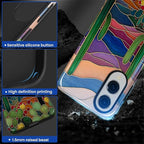 for Samsung Galaxy S25 Edge Case, Stained Glass Cactus Pattern Glossy 2 in 1 - Image 4