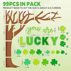 Whaline 99 Pcs St. Patrick's Day Tree Bulletin Board Decoration Green Shamrock - Image 2