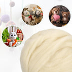 uxcell Needle Felting Wool, 8.5 Oz Nature Fibre Wool Yarn Roving - Image 4