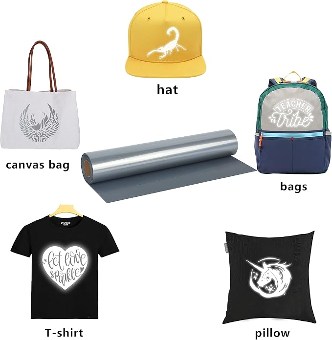 RENLITONG Reflective Dark Gray Heat Transfer Vinyl - Image 5